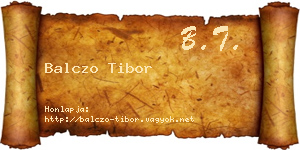Balczo Tibor névjegykártya